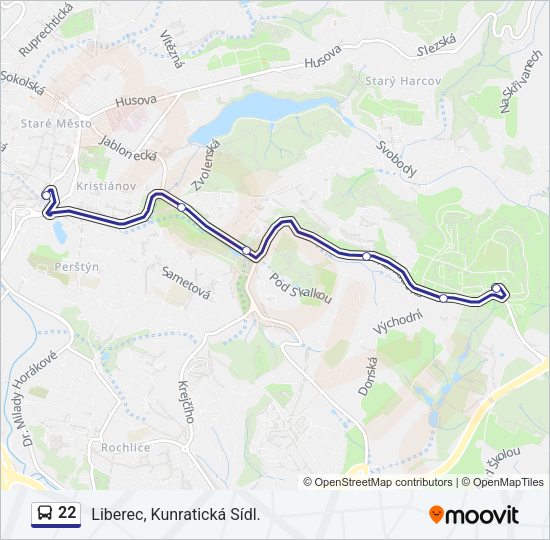 Автобус 22: карта маршрута
