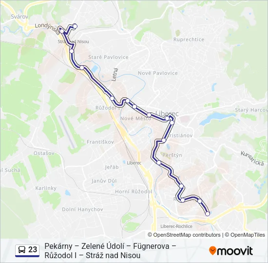 Автобус 23: карта маршрута