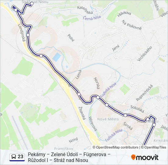 23 Bus Line Map