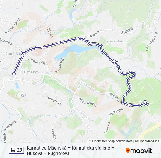 Автобус 29: карта маршрута