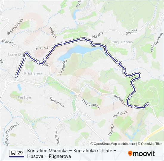 Автобус 29: карта маршрута