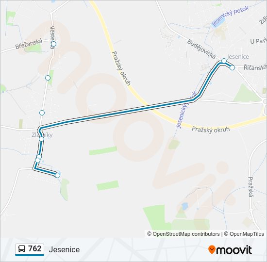 762 autobus Mapa linky