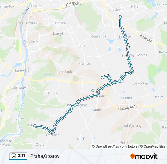 331 autobus Mapa linky