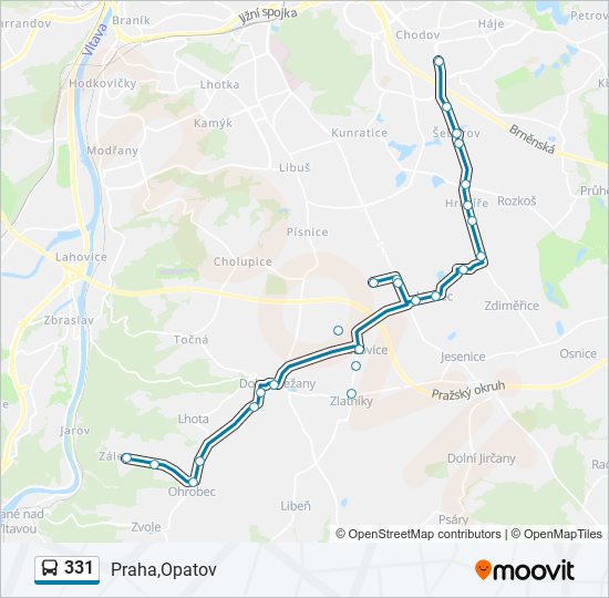 331 Route: Schedules, Stops & Maps - Praha,Opatov (Updated)