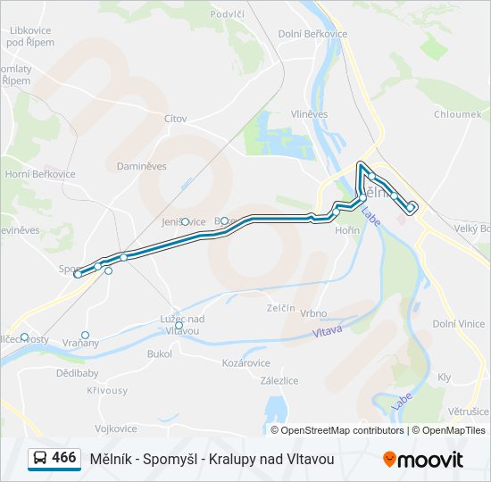 466 bus Line Map