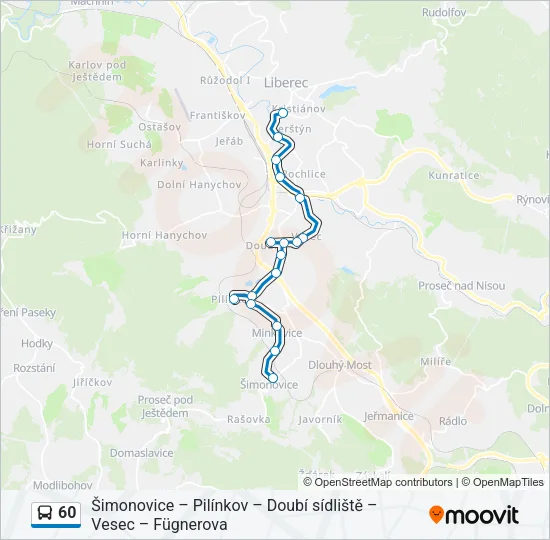 60 Bus Line Map