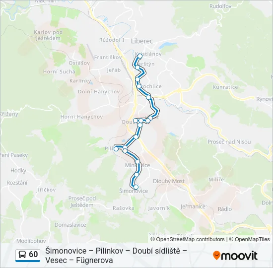 60 Bus Line Map