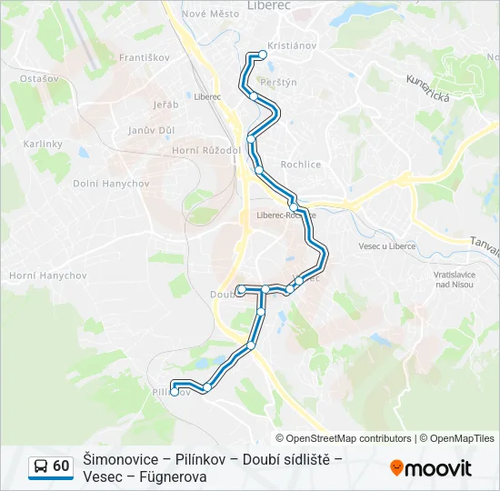 60 Bus Line Map
