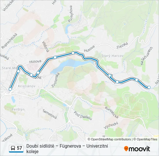 57 Bus Line Map