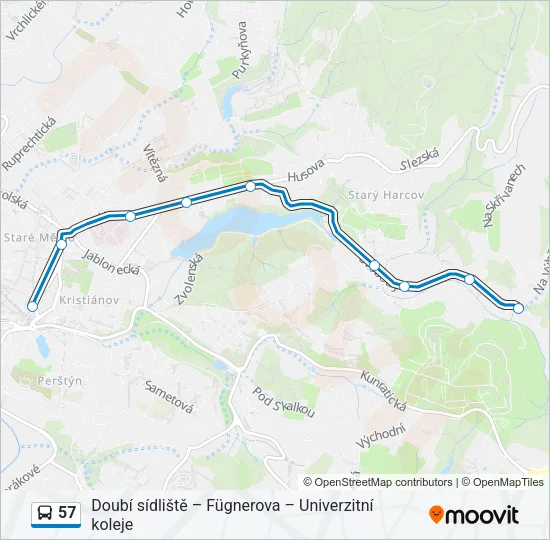 57 Bus Line Map