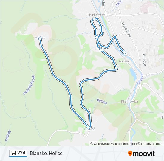 224 bus Line Map