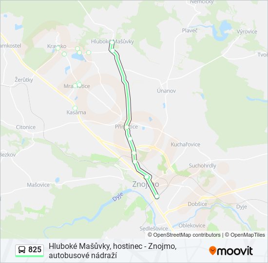 Автобус 825: карта маршрута