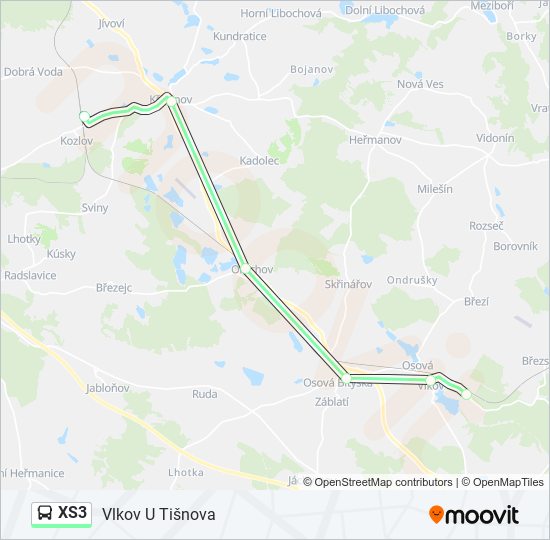 XS3 bus Line Map