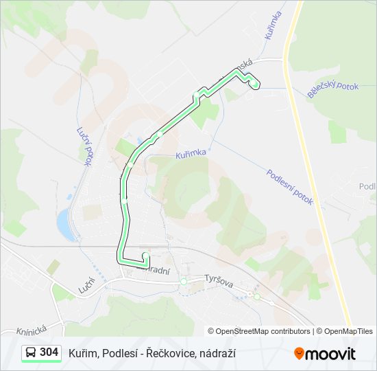 304 bus Line Map