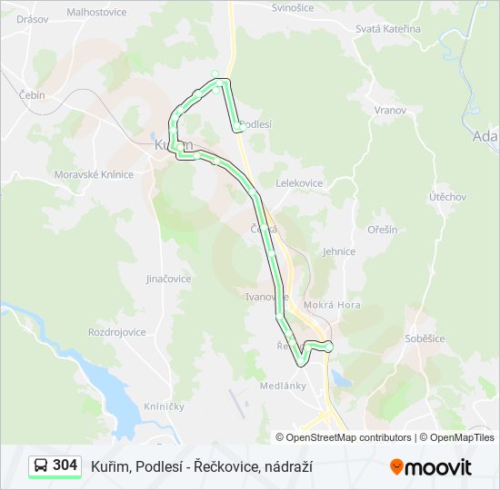 304 bus Line Map