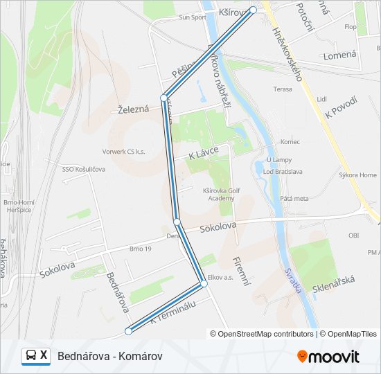 X bus Line Map