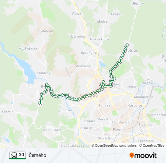 30 Trolleybus Line Map