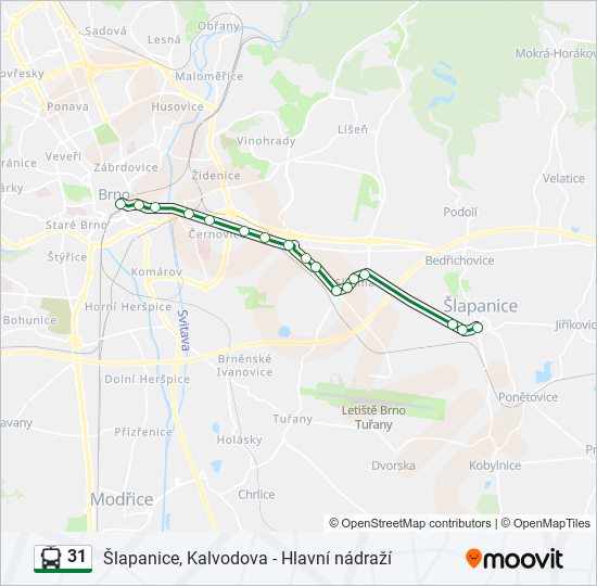 31 Trolleybus Line Map