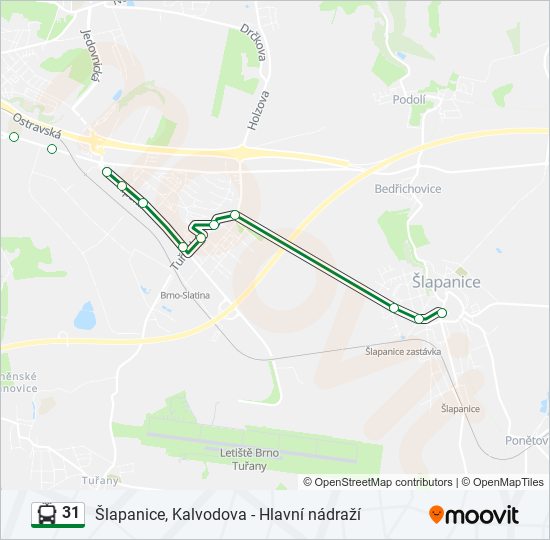 31 Trolleybus Line Map