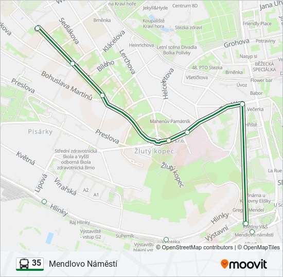 35 Trolleybus Line Map