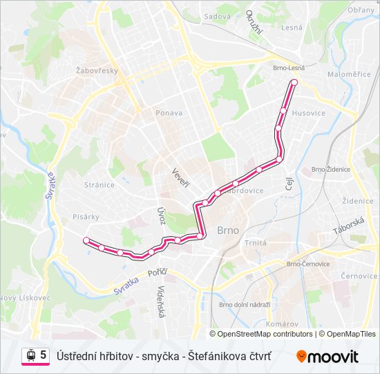 5 tram Line Map