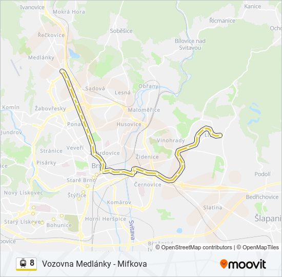 8 tram Line Map