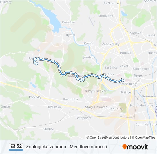 52 bus Line Map