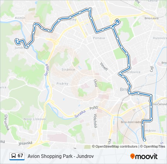 67 bus Line Map