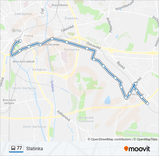 77 bus Line Map