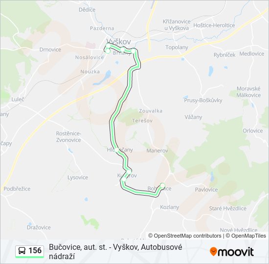 156 bus Line Map