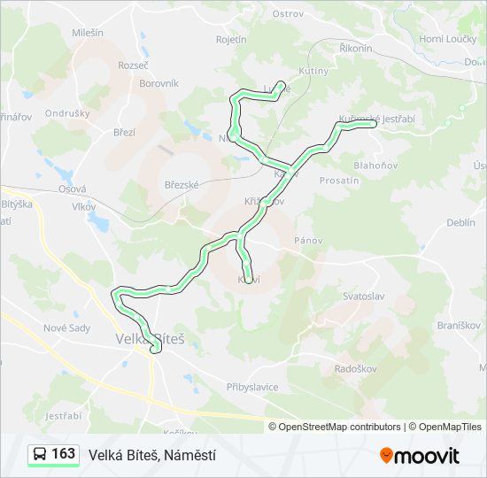 163 bus Line Map