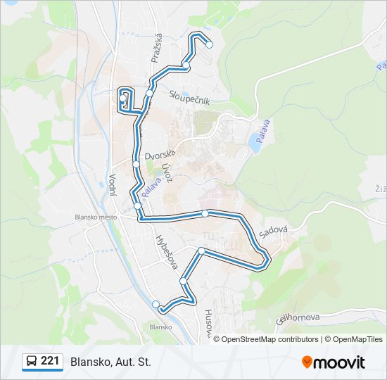 221 bus Line Map