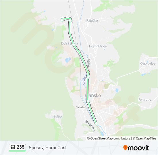 235 bus Line Map