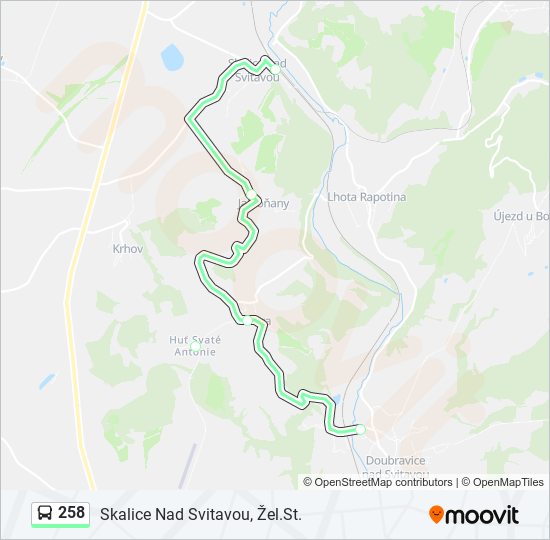 258 bus Line Map