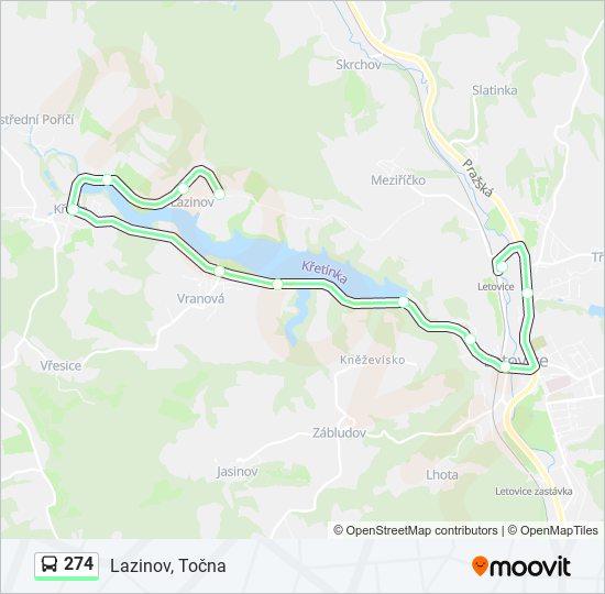 274 autobus Mapa linky