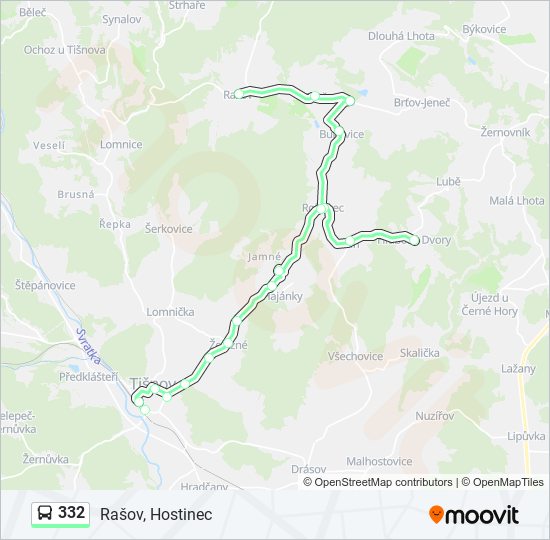 332 bus Line Map