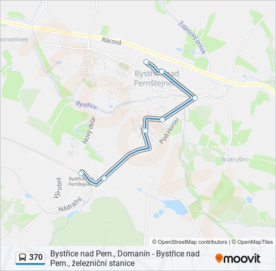 370 autobus Mapa linky