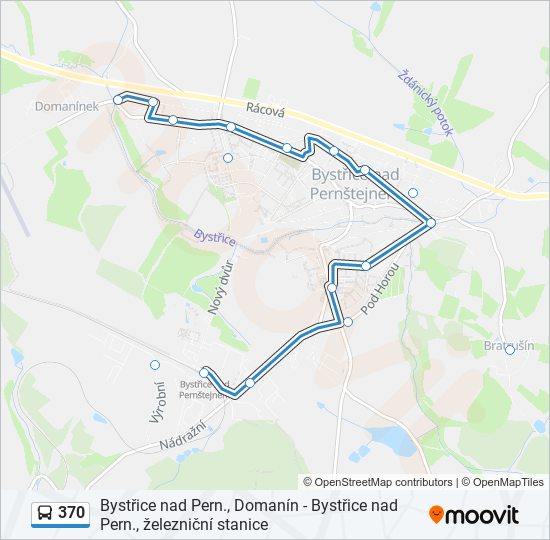 370 autobus Mapa linky