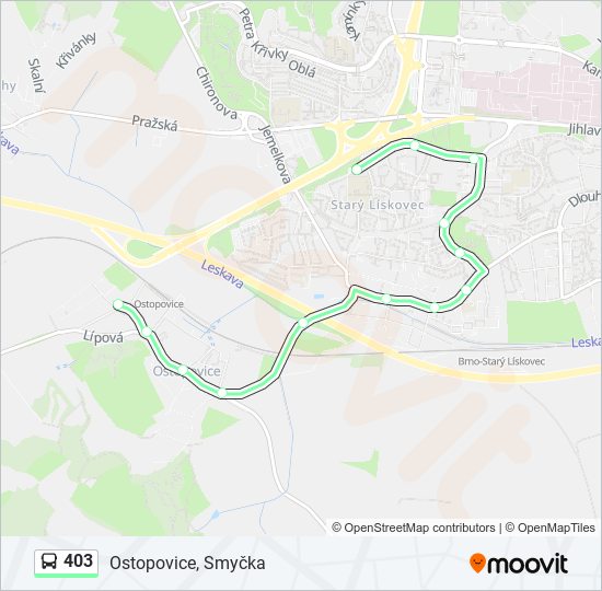 403 autobus Mapa linky