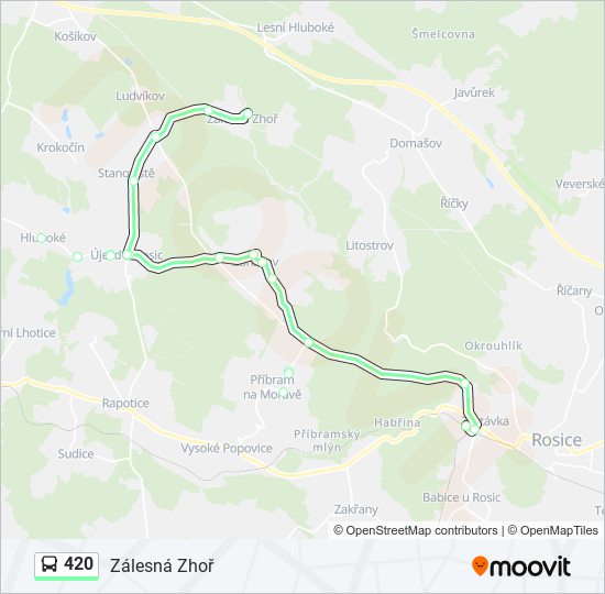 420 autobus Mapa linky