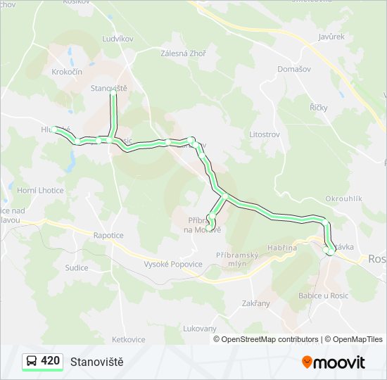 420 autobus Mapa linky