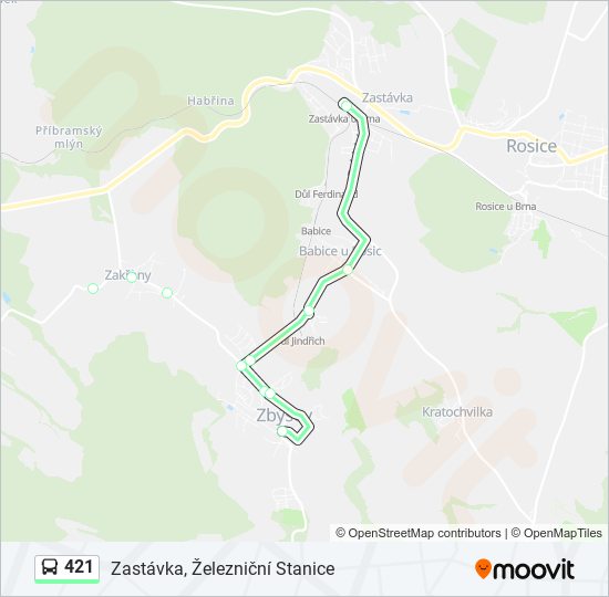 421 bus Line Map