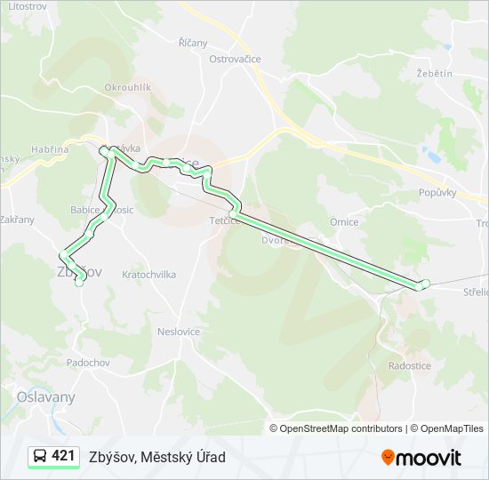 421 bus Line Map