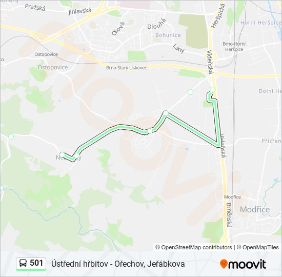 501 bus Line Map