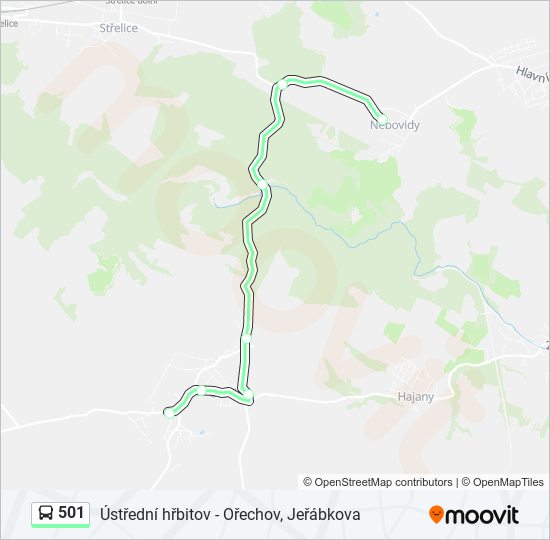 501 bus Line Map