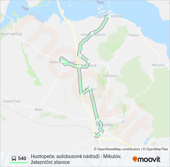 540 bus Line Map