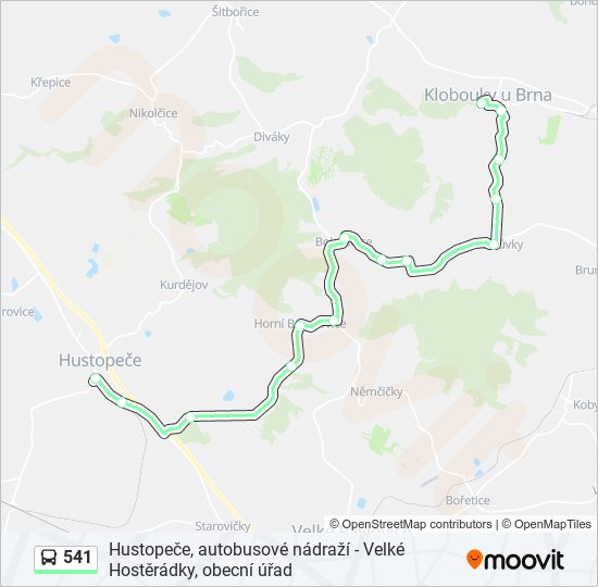 541 autobus Mapa linky