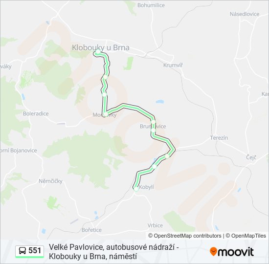 551 bus Line Map