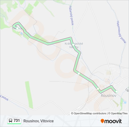 731 bus Line Map