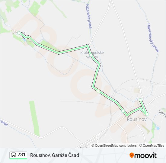 731 bus Line Map